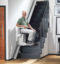 going up stairs with a stairlift