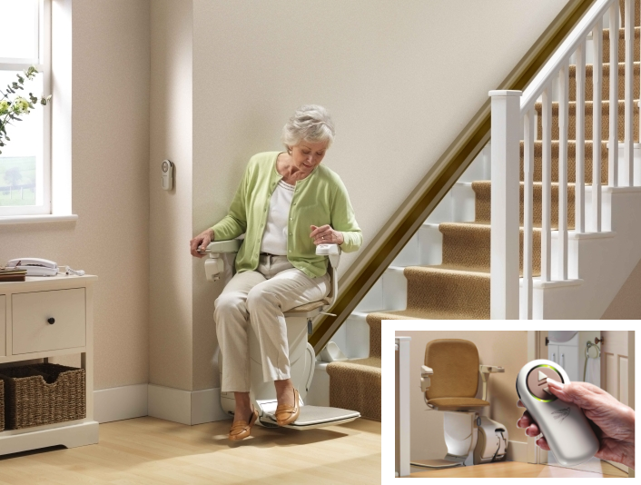 Stannah has a powered swivel stairlift option